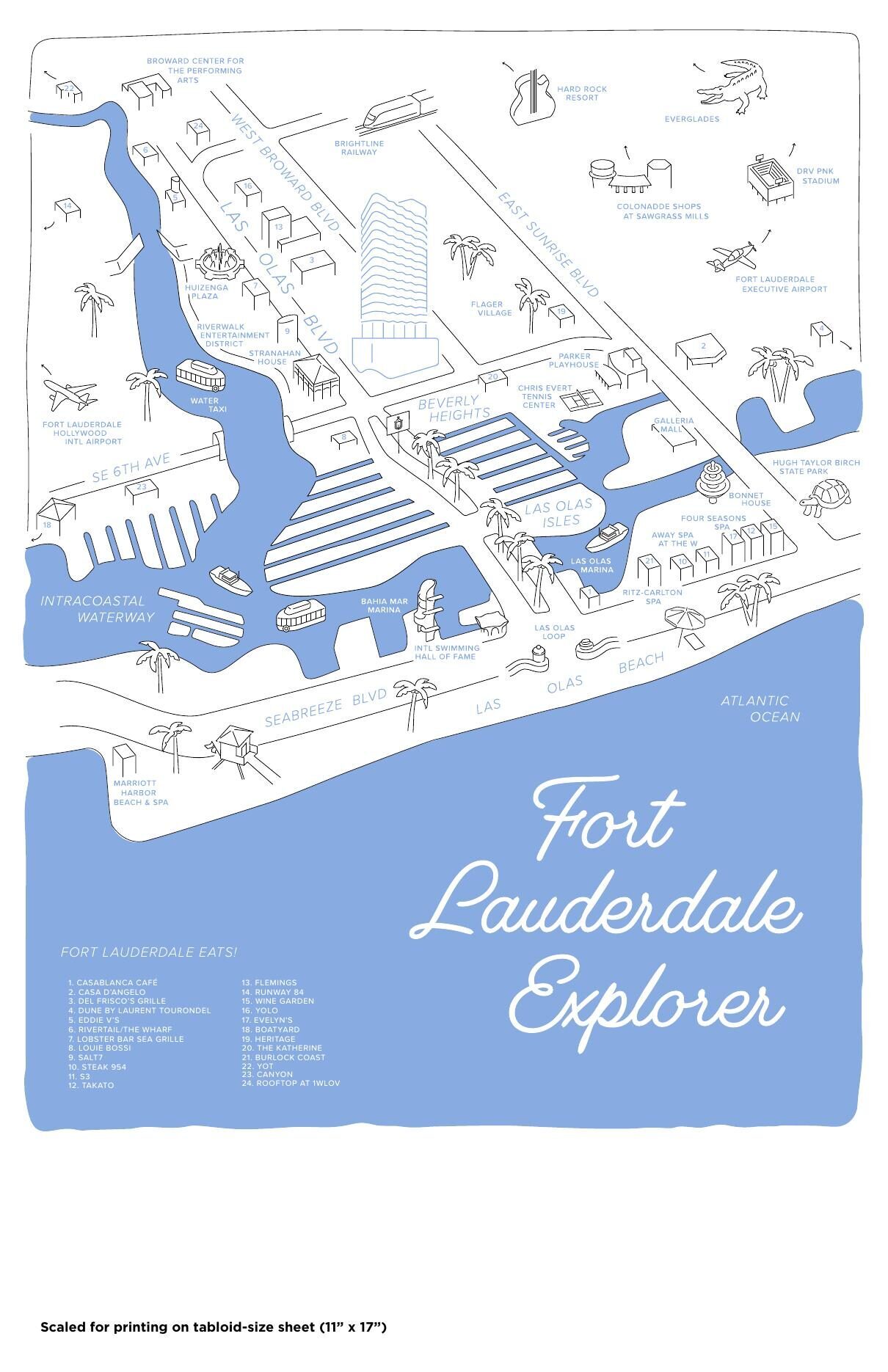 Neighbourhood map around 521 E Las Olas Blvd, Fort Lauderdale