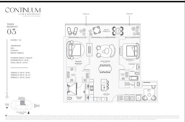 Floor plan — Residence 03 · + Den, Tower Residences