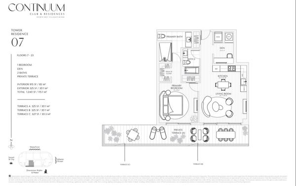 Floor plan — Residence 07 · + Den, Tower Residences