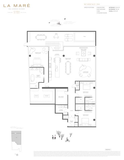 La Mare Residence 201 floor plan