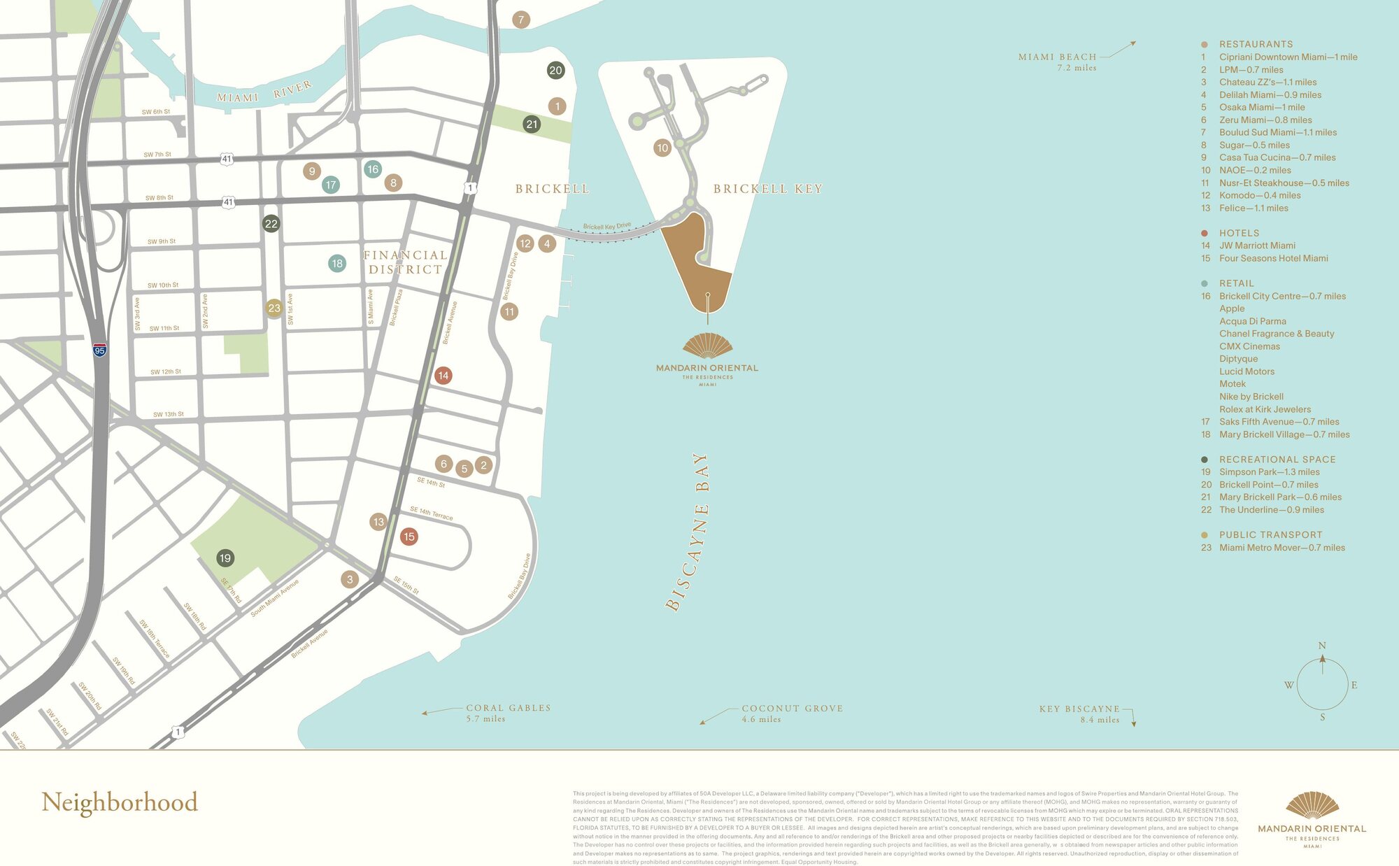 Brickell Key neighbourhood map