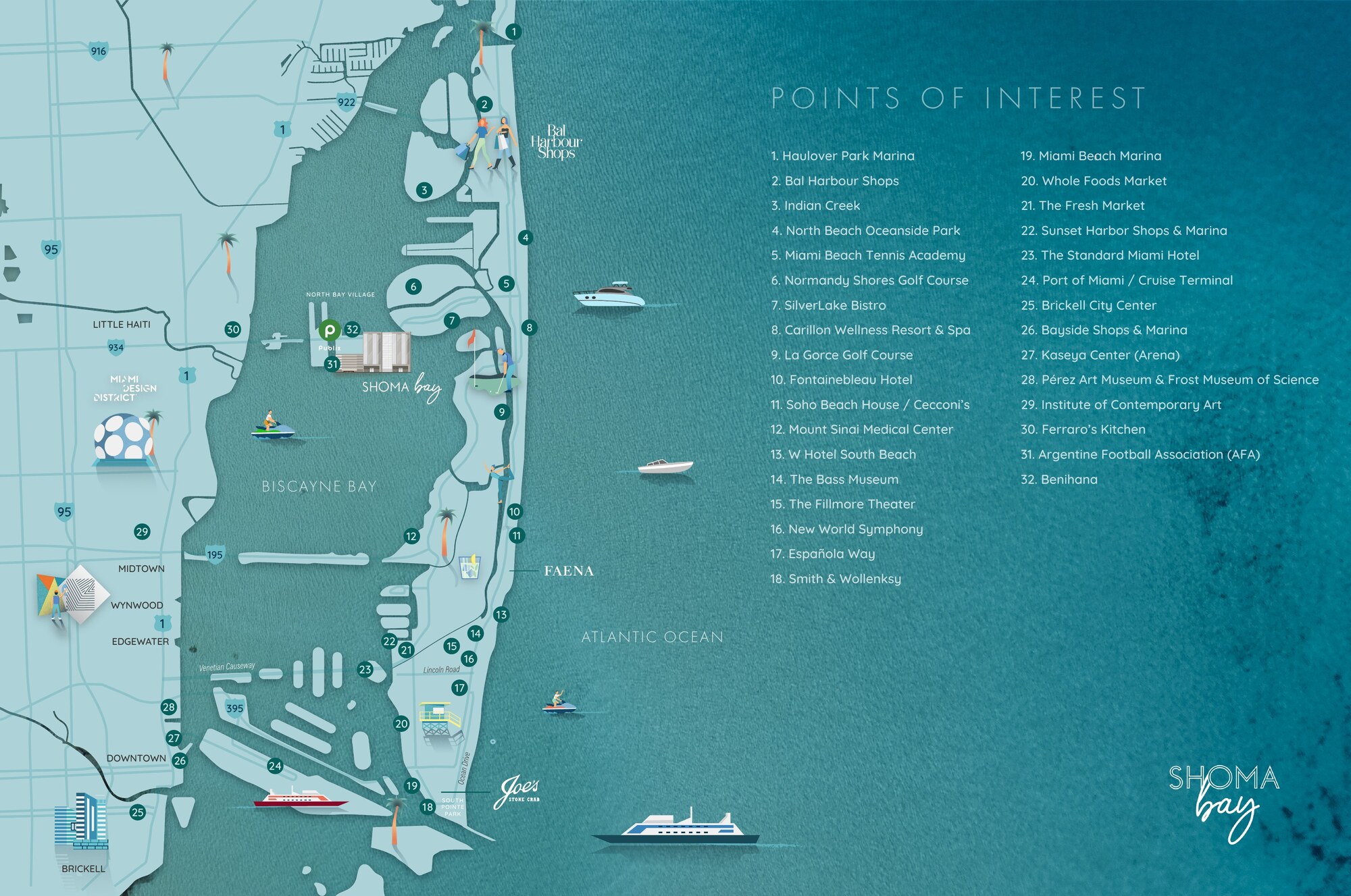 Shoma Bay points of interest map